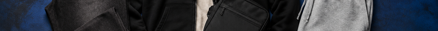 Unbranded streetwear capsule wardrobe with hoodie, jeans, joggers, sneakers and accessories