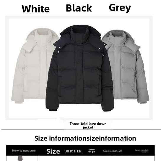 Long-sleeved down jacket with a loose shape