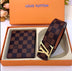 Brown 1 Luxury LV & Burberry Belt + Purse Set