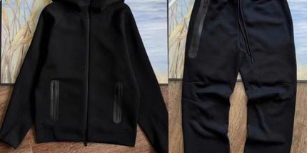 Cotton Blend Sports Hooded Jacket and Pants