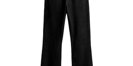 Men's wide-leg washed denim pants with a mid-rise design