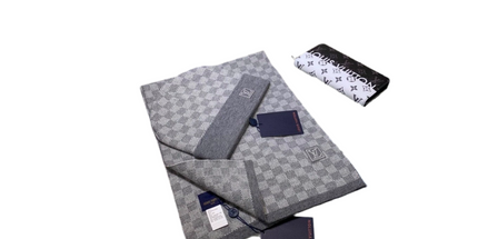 Luxury Monogram Beanie & Scarf Set – Winter Drip Unlocked Grey LV Beanie & Scarf Set Mldrip