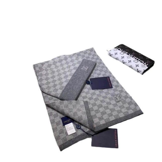 Luxury Monogram Beanie & Scarf Set – Winter Drip Unlocked Grey LV Beanie & Scarf Set Mldrip