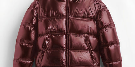 Solid color warm casual sports hooded cotton-padded jacket Wine red S Mldrip