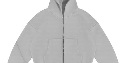 Casual, simple, and stylish hooded cardigan Light gray zipper 2207 XXL Mldrip