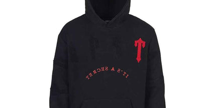 Classic rainbow gradient letter hoodie set 910 black and red sweatshirt L Mldrip