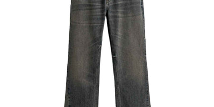 Men's wide-leg washed denim pants with a mid-rise design