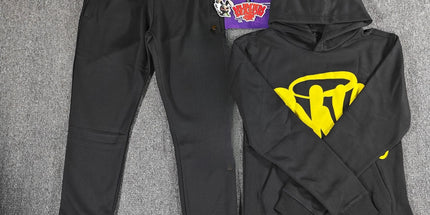 Hooded Sweatshirt and Sweatpants Set Black Set 14 L Mldrip