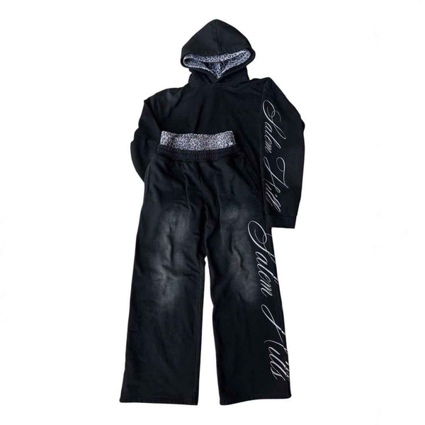 Punk Print Hoodie and Sweatpants Set Mldrip