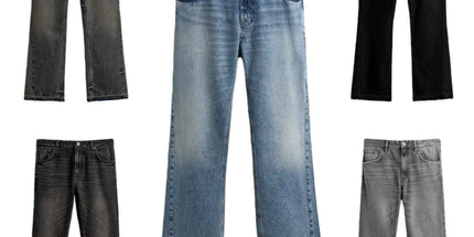 Men's wide-leg washed denim pants with a mid-rise design