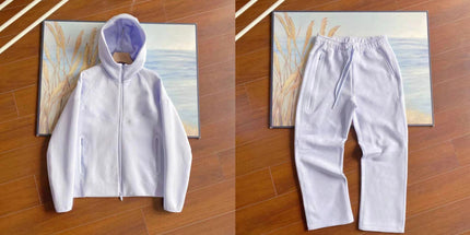 Cotton Blend Sports Hooded Jacket and Pants