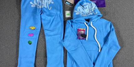 Hooded Sweatshirt and Sweatpants Set Blue Set 01 L Mldrip