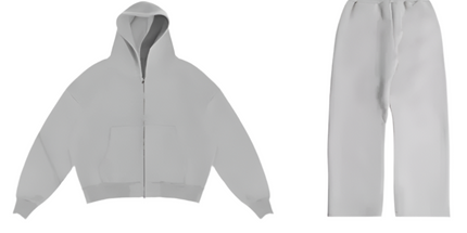 Y2K Retro Streetwear Hoodie Set Grey suit Mldrip