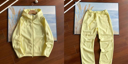 Cotton Blend Sports Hooded Jacket and Pants