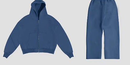 Casual, simple, and stylish hooded cardigan Navy blue suit XXL Mldrip