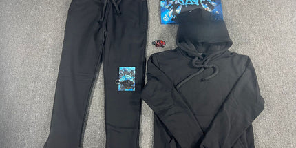 Hooded Sweatshirt and Sweatpants Set Black Set 10 L Mldrip