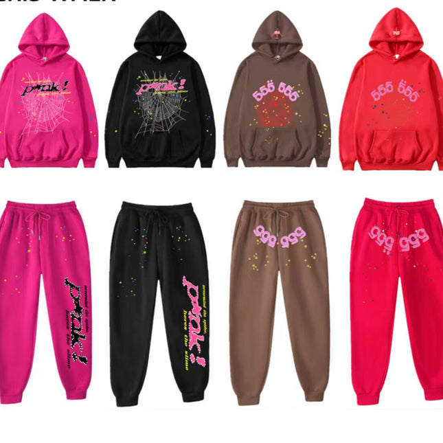 Printed Couple Hoodie and Sweatpants Set Mldrip