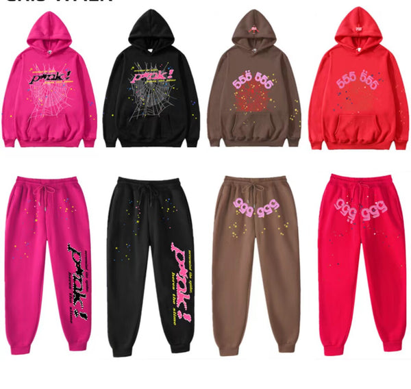 Printed Couple Hoodie and Sweatpants Set Mldrip