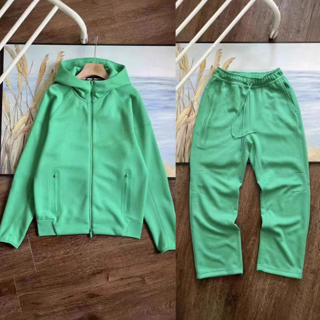 Cotton Blend Sports Hooded Jacket and Pants