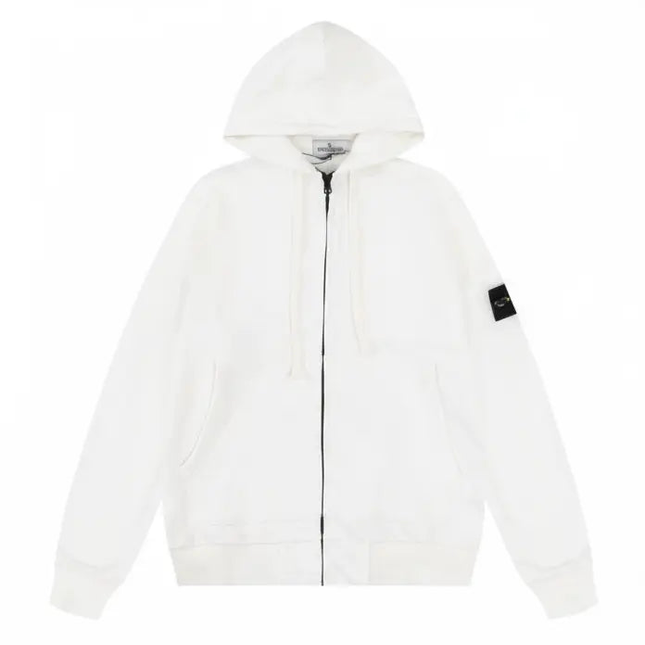 Stone Island Style Zipper Jacket White Zipper Mldrip