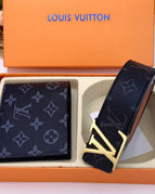 Black 2 Luxury LV & Burberry Belt + Purse Set