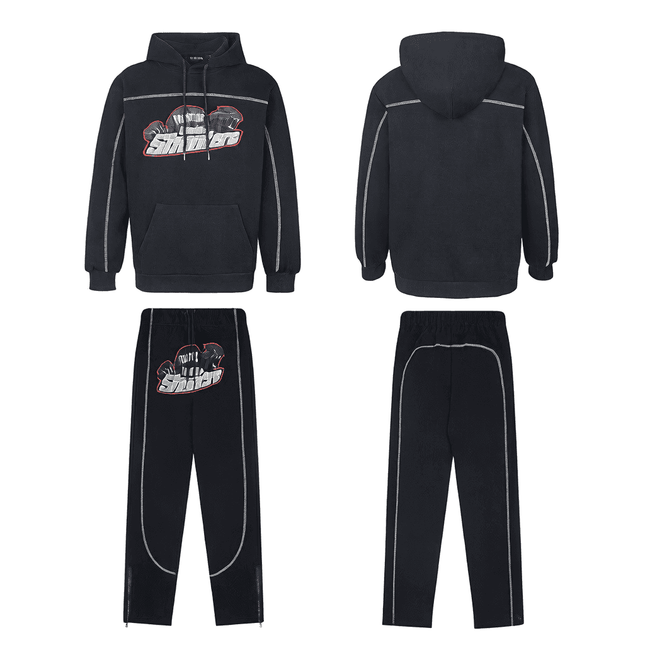 Classic rainbow gradient letter hoodie set Mldrip