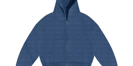 Casual, simple, and stylish hooded cardigan Navy blue zipper 2207 XXXXL Mldrip