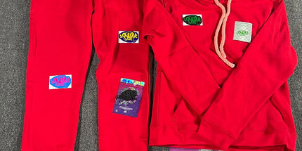 Hooded Sweatshirt and Sweatpants Set Red Set 01 S Mldrip
