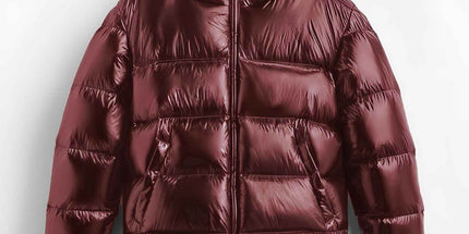 Solid color warm casual sports hooded cotton-padded jacket Wine red XS Mldrip