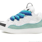 White / Blue Laces / 35