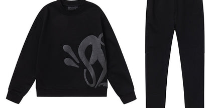 Hooded Sweatshirt and Sweatpants Set Black Set 09 S Mldrip