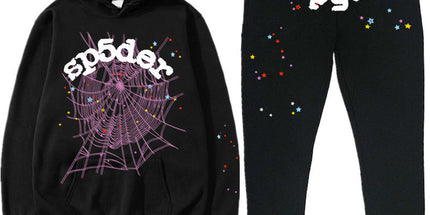 Printed Couple Hoodie and Sweatpants Set Y Black Purple Net White XL Mldrip