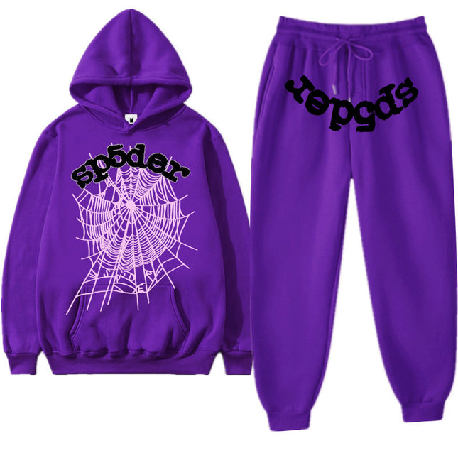 Printed Couple Hoodie and Sweatpants Set Mldrip