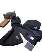 Dark Blue LV Beanie & Scarf Set