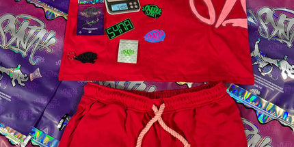 Hooded Sweatshirt and Sweatpants Set Red Set 02 XS Mldrip