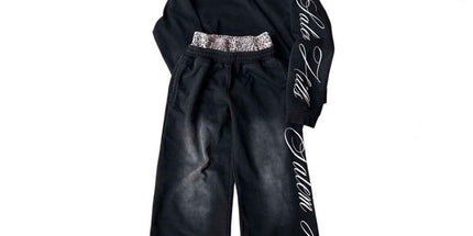 Punk Print Hoodie and Sweatpants Set Mldrip