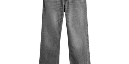 Men's wide-leg washed denim pants with a mid-rise design