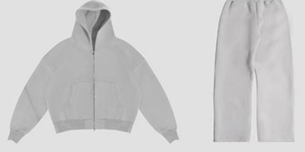 Casual, simple, and stylish hooded cardigan Light gray suit S Mldrip