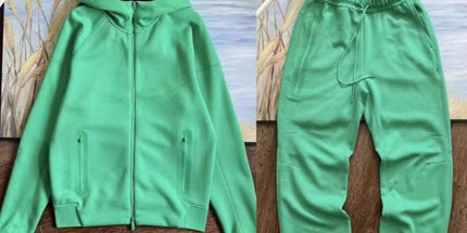 Cotton Blend Sports Hooded Jacket and Pants