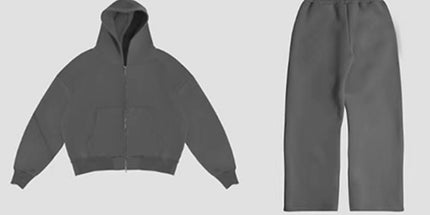 Casual, simple, and stylish hooded cardigan Dark gray suit 2207 L Mldrip