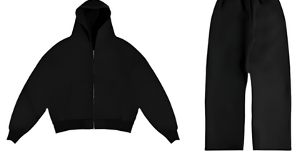 Y2K Retro Streetwear Hoodie Set Black suit Mldrip