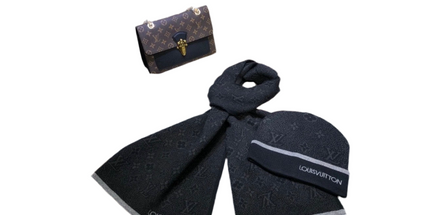 Luxury Monogram Beanie & Scarf Set – Winter Drip Unlocked Full Black LV Beanie & Scarf Set Mldrip
