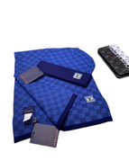 Blue LV Beanie & Scarf Set