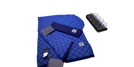 Luxury Monogram Beanie & Scarf Set – Winter Drip Unlocked Blue LV Beanie & Scarf Set Mldrip
