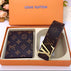 Brown 2 Luxury LV & Burberry Belt + Purse Set