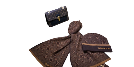 Luxury Monogram Beanie & Scarf Set – Winter Drip Unlocked Brown LV Beanie & Scarf Set Mldrip