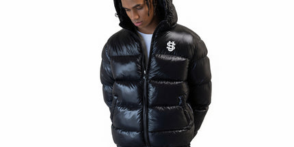 Warm Men's Black Puffer Jacket for Comfort and Cold Weather