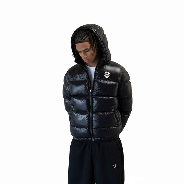 Men's Black Puffer Jacket Warm Mldrip