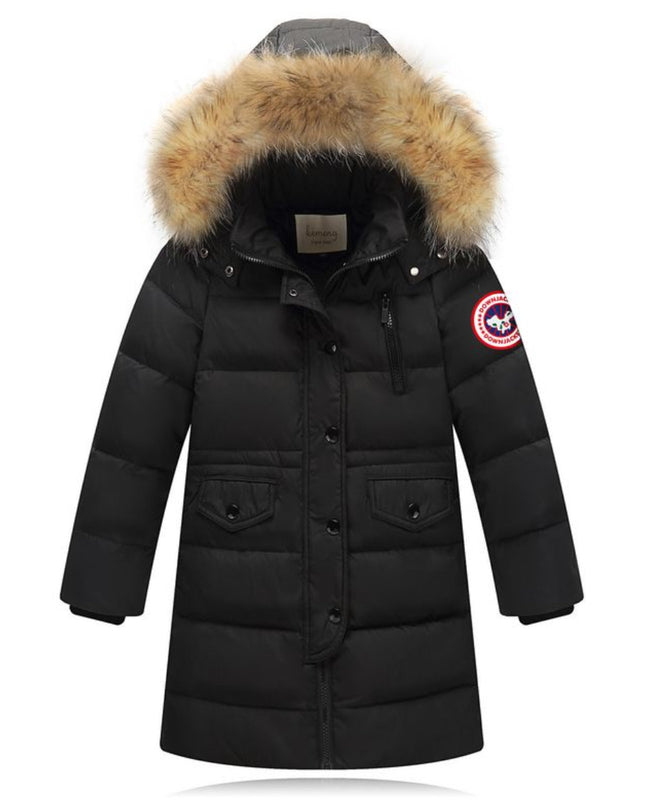Luxury Fur Hooded Winter Parka Jacket – Black | MLDRIP