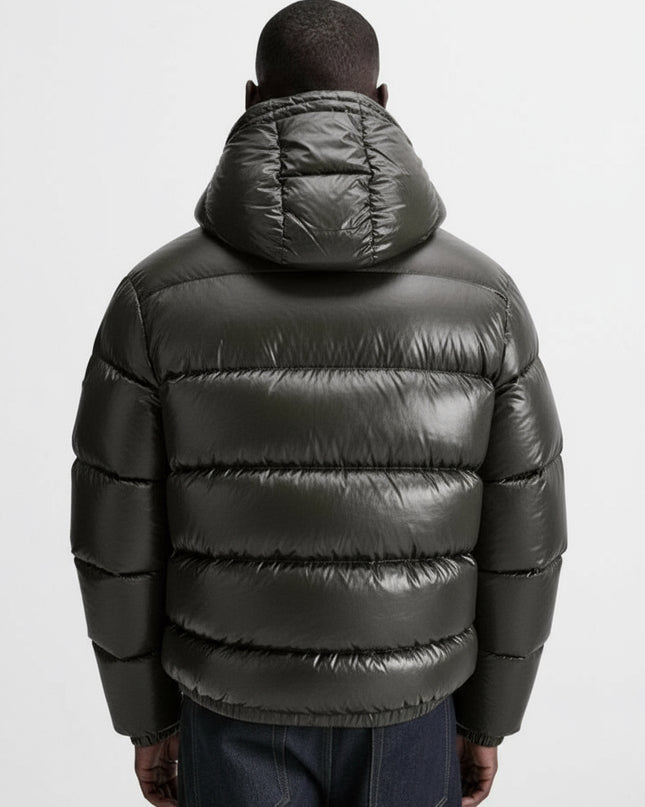 Warm Men's Black Puffer Jacket for Comfort and Cold Weather